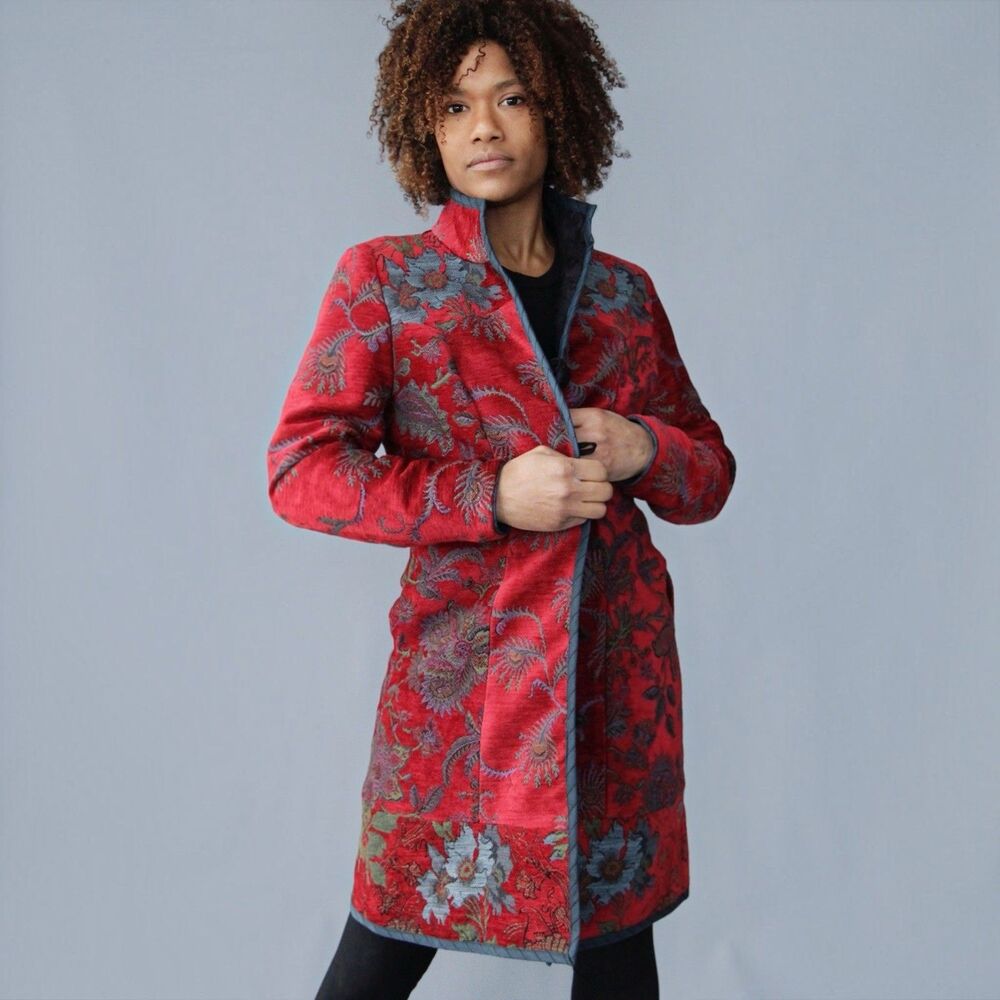 Mary Lynn O’Shea Womens Art To Wear Charlotte Coat S Handmade Tapestry Jacquard